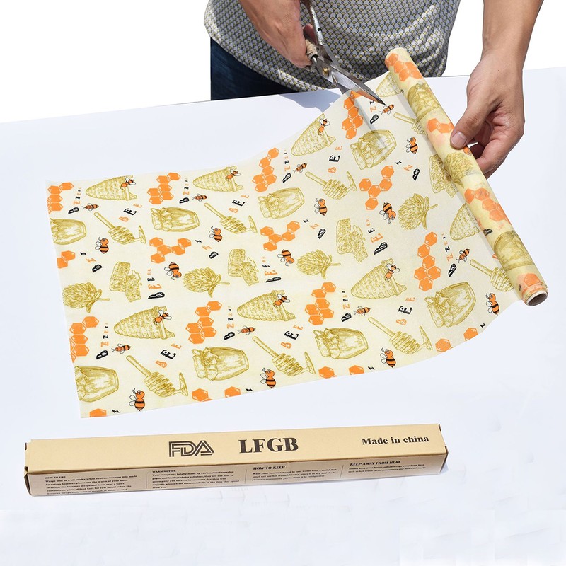 Eco Friendly Beeswax Food Wrapping Paper Reusable Food Packaging Paper