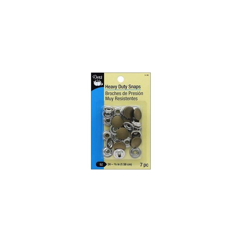 Dritz 5-38 Heavy Duty Snaps, Antique Brass, Size 24 (5/8-Inch)