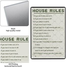 Ostapt House Rules Funny Metal Tin Sign If You Open It Close It Metal Plaque Family Rule Wall Decor Inspirational Quotes Poster For Farmhouse Living Room Indoor Outdoor Home Decor 8x12 Inch