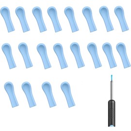 Deiboun Ear Spoons 20pcs 3.5mm Ear Paste Silicone Earpick Silicone Head Replacement Silicone Ear Cleaning Ear Scope Tips Soft Silicone Replacement Parts Reusable (Blue)