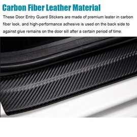 LEXLEY for 2006-2023 2024 2025 2026 CRV CR-V Carbon Fiber Style Leather Door Sill Protector Anti-Dirty Scuff Plate Cover Guard Sills Protector Trim,Welcome Pedal Protect 4PCS -Sliver