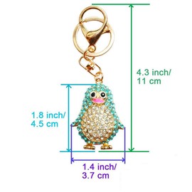 Bstedyas - Llavero de vidrio con diseño de animales del océano, accesorio para bolso de coche, colgante de cartera, adorno para decoración de bolso, Azul (Blue/ Penguins), S