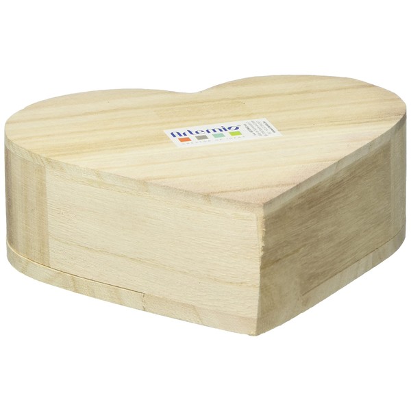 Artemio Wooden Heart Box with Flip Top Lid, 15