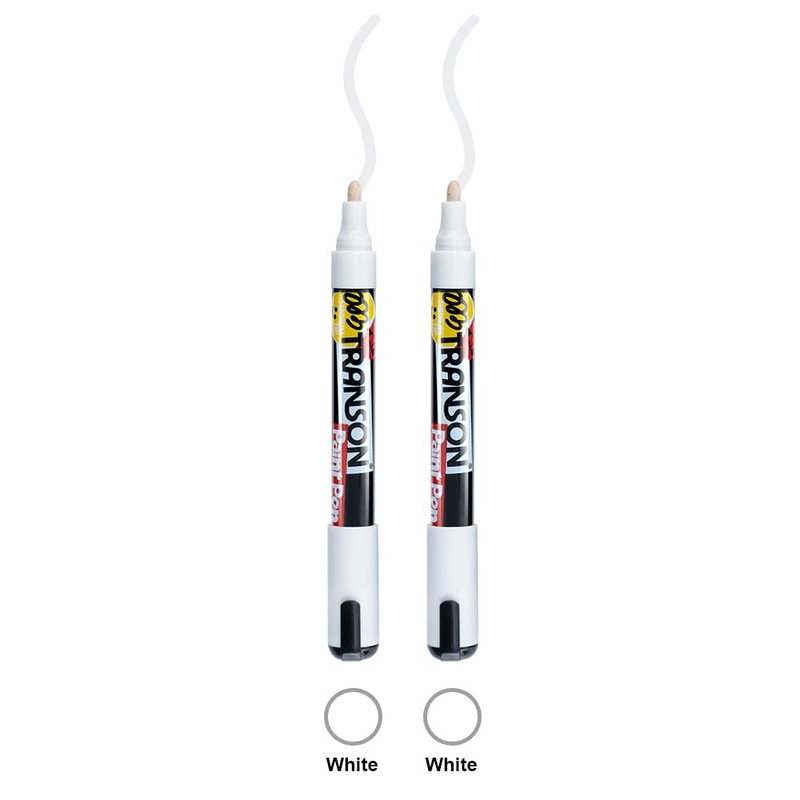 TRANSON 2 White Paint Markers for Fabric Rock Craft Diy