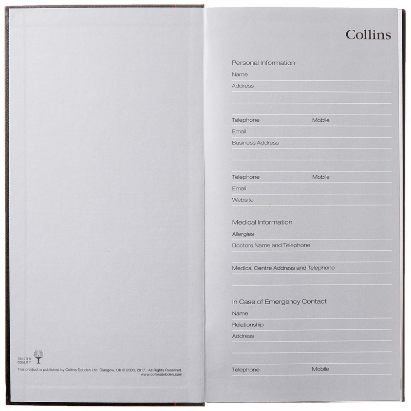 Collins Ideal Double Cash Manuscript Book - 192 Pages, Black