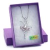 SoulBreezeCollection Dancing Ballerina Dancer Ballet Dance Pendant Necklace Charm (Lavender)