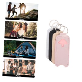 Beavorty 8pcs Pu Lipstick Storage Bag Portable Makeup Organizer Lipstick Holder Sleeve Keychain Stylish for Travel Camping Parties Grey