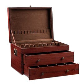 Royalty Art Fine Silverware Storage Box with Pull Out Drawer, 15” x 11”, Large Kitchen Counter Organizer for Flatware and Utensils, Decorative Home Decor