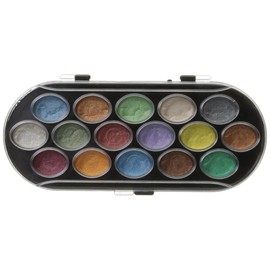 Yasutomo NPWC16 16 Color Pearlescent Watercolor Set, Assorted, Multicolor