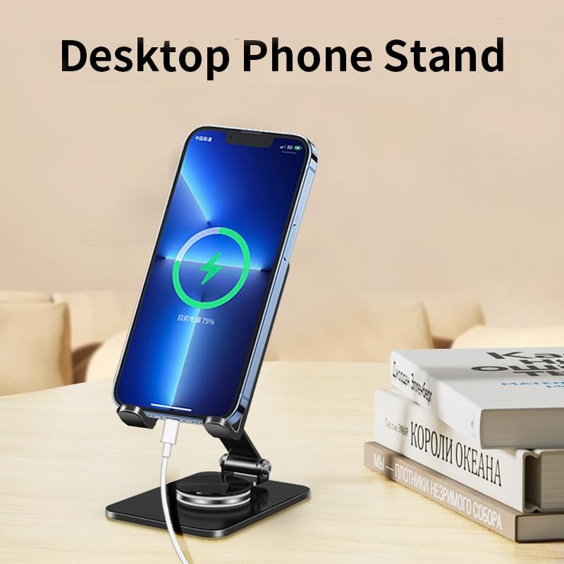 YZLELEQ Adjustable Phone Stand with 360 Rotating Base Portable Foldable