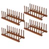 HBlife 4pcs Teak Dish Drying Rack Plates Holder Stand Kitchen