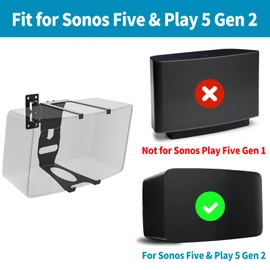 notiela Speaker Wall Mount for Sonos Five & Play 5 Gen 2 Speaker Mount, Tilt & Swivel Adjustable Wall Bracket for Sonos Play:5 and Sonos Five Wall Mount, Black