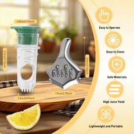 2 Pcs Lemon Squeezer Screw-Top Lemon Juicer with Lid Lemon Squeezer with Pour Spout Manual Juice Extractor with Built-In Filter Manual Portable Orange Squeezer for Cocktails Cooking BBQ