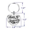 Tangvo 5 Years Anniversary Keychain - Happy 5th Wedding Anniversary
