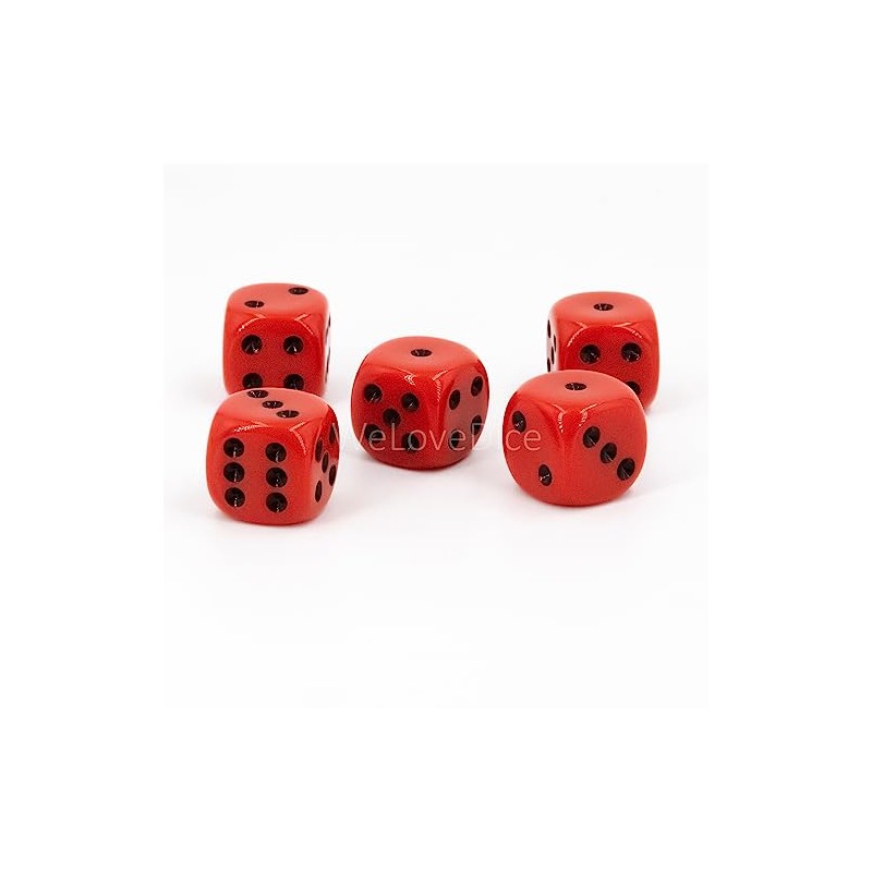 WeLoveBeads W6 Cube (16 mm) in Red/Black Dots - Made