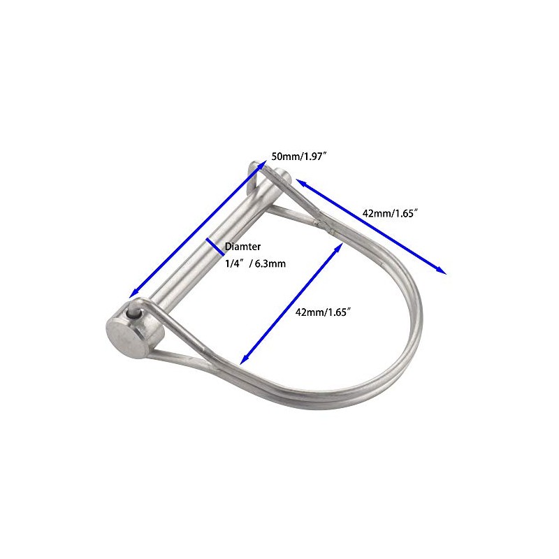 2 Pack Safety Coupler Pin 1/4" x 1.97"(6.3mm x 50mm),