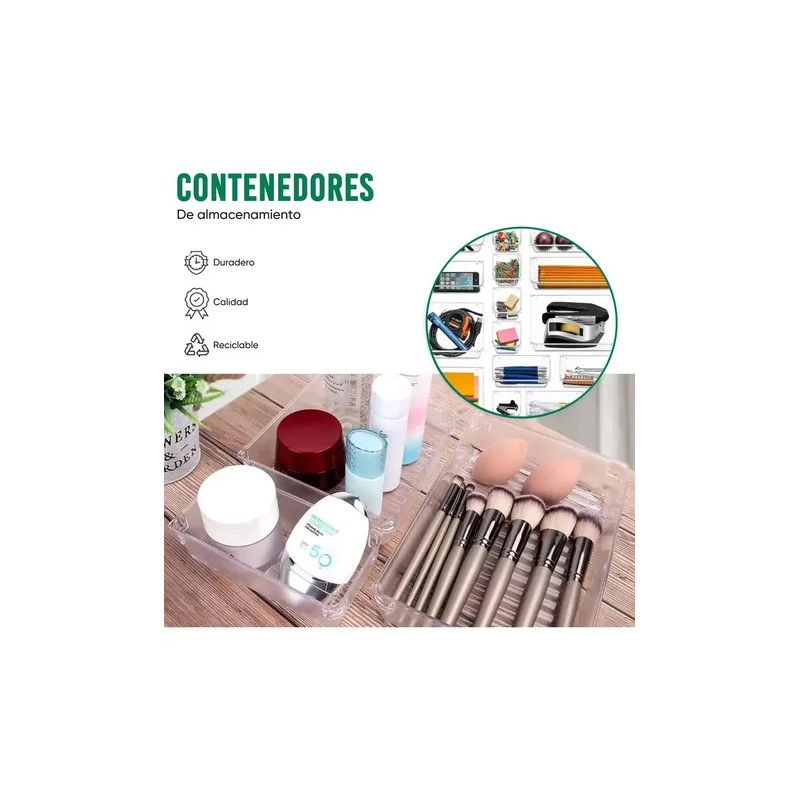 Organizador De Cajones Joyas Maquillaje 25 Pzas De Plástico