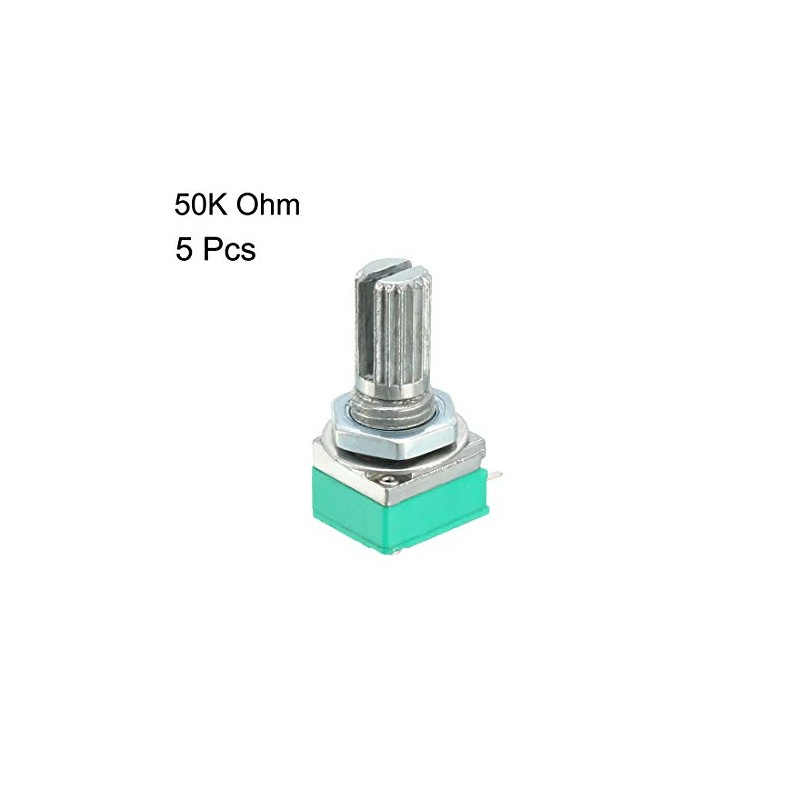 sourcing map RK097N 50K Ohm Variable Resistors Single Rotary Potentiometer