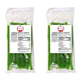 Green Apple Licorice Vines, Candy for Kids in Snack Size Bags, 8 Ounce Each, Pack Of 2