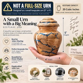 Handcrafted Wooden Cremation Urn for Human Ashes – Memorial Urn Box for Adults or Pets – Decorative Funeral Keepsake for Men and Women