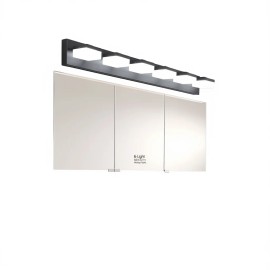 Modern 6-Light Black Iron LED Vanity Mirror Light Fixture for Bathrooms and Makeup TablesMaterial: Iron, Color: Black Color