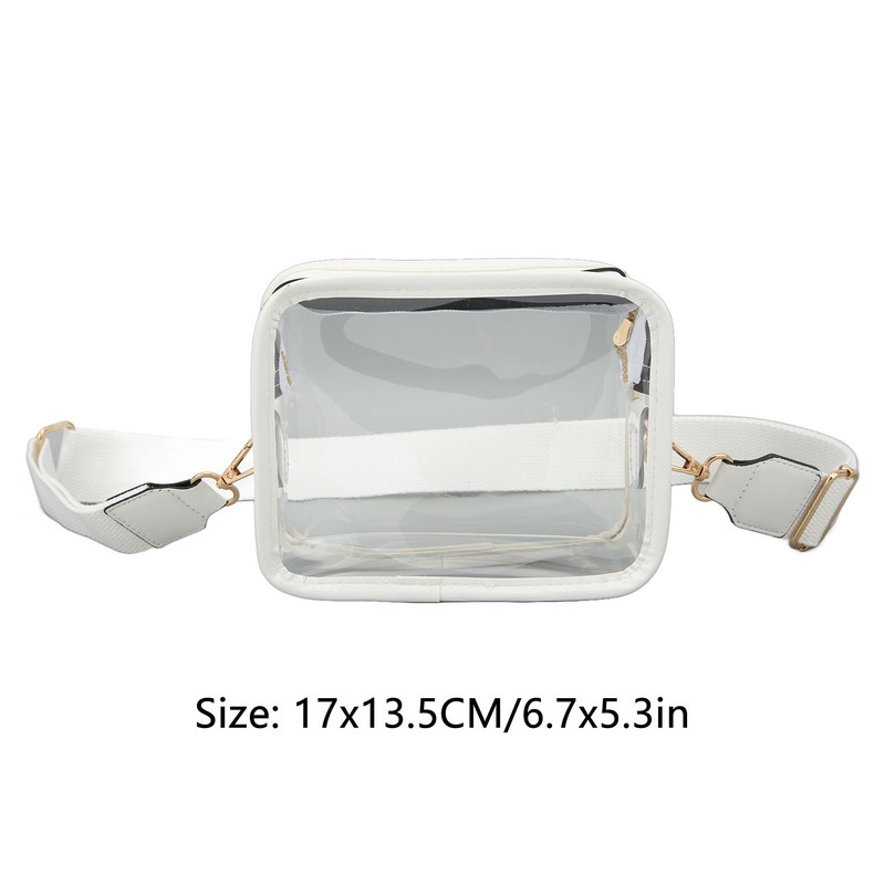 Clear Shoulder Bag PVC Zippered Waterproof Stadium Approved Purse for