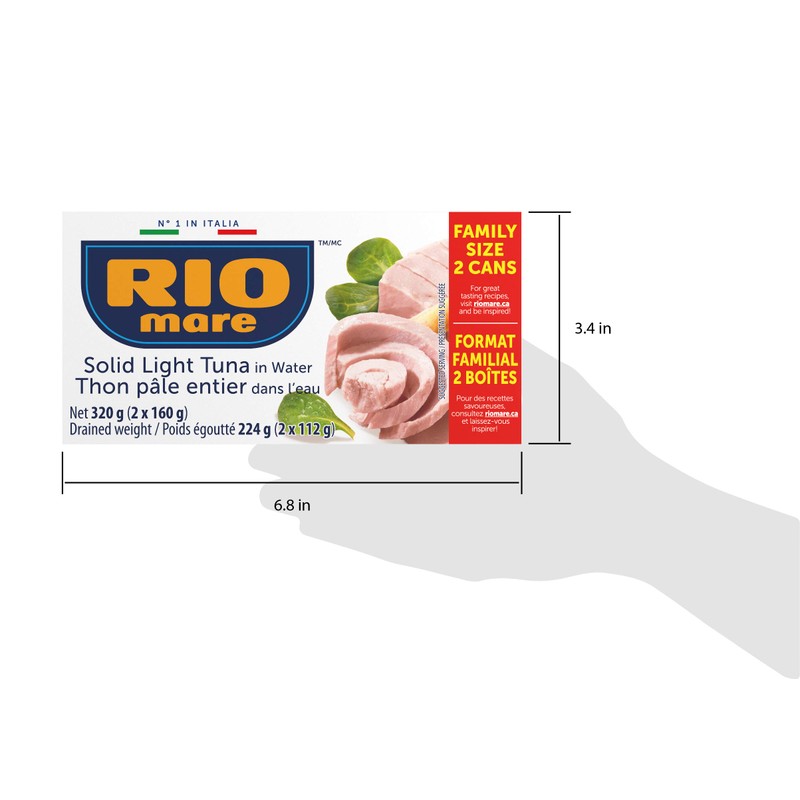 Rio Mare - Solid Light Tuna in Water, Canned Tuna,