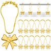 Yaocom 12 Pcs Gold Bow Knot Shower Curtain Hooks Christmas