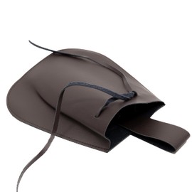 Medeival Faux Leather Pouch for Renaissance Faire, Portable Drawstring Purse, Vintage Belt Pouch Dice Bag For LARP Cosplay Costumes (Brown)