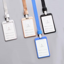 4 Pieces Key ID Lanyard, 4 Set Includes - Lanyard with Card Case, Alloys ID Card Holder and for Credit Cards, ID Card Holder and Tear-Resistant Cord with for Card Holders