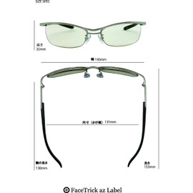 [FaceTrick az Label] カッコいい老眼鏡メタルナイロール UV/近赤外線/ブルーライトカット鯖江メーカー高性能レンズ老眼鏡 ガンメタリック/ライトブラウンレンズ RG0022-1LB +2.50