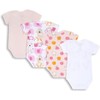 Chicco, Baby Boys Short Sleeve Cotton Bodysuits Set, rose