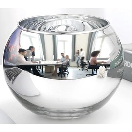 Qkxut Cubicle Mirror to See Behind You - 6" Silver Convex Safety Mirror for Office Desks, Computer Monitoring, Blind Spot Visibility & Personal Security (1-Pack)