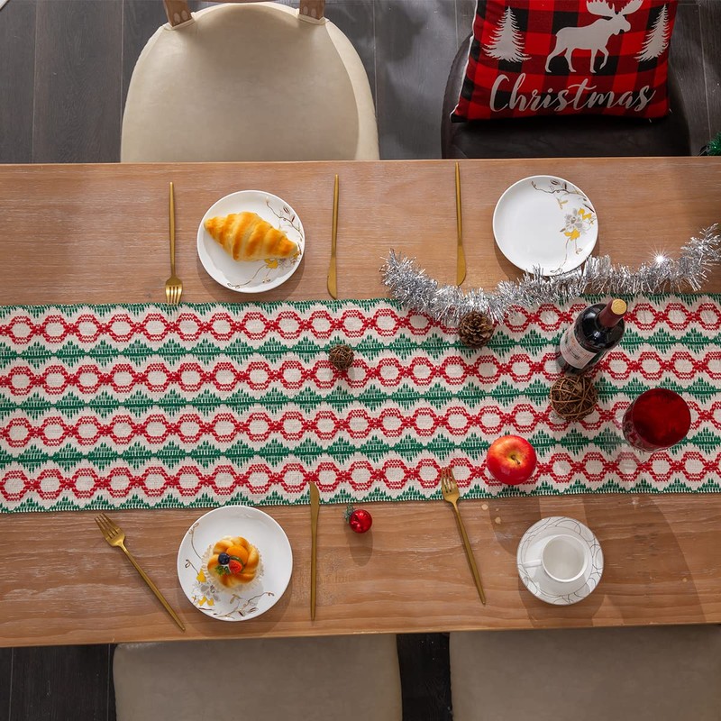 Table Runner, Modern Farmhouse Table Runner, Black and Beige Stripe