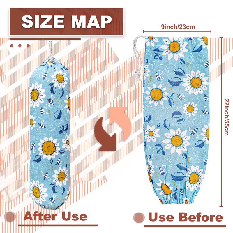 Plastic Bag Holder, Wall Mount Plastic Bag Organizer, Washable Large