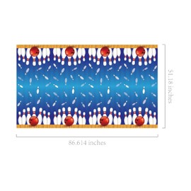 3 Pcs Bowling Disposable Tablecloth, Sports Ball Table Cover Party Tablecloth, Bowling Birthday Party Decoration Beach Plastic Table Cover, 54 x 87 inches
