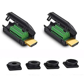 PENGLIN 2PCS HDMI Solderless Male Quick Connector, Free Welding Terminal Breakout Connector Board with Case Accessories