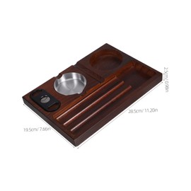 STOBAZA Wooden Slot Tray with Dedicated Cigar Holder for Indoor Outdoor Use Stylish Men's Smoking Ashtray for Home Office Patio Decor