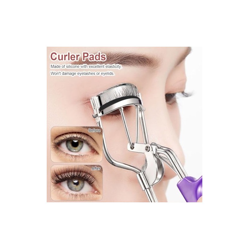 Pack of 50 Eyelash Curler Rubber Pads with Transparent Storage