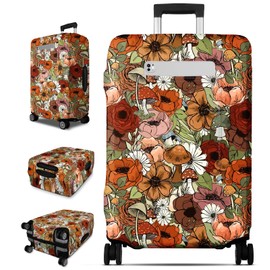 Slohif Luggage Cover for Suitcase Tsa Approved Protector - Luggage Sleeve Large Suit Case Cover Travel Stretch Baggage Case Protective Washable Fit 18-32 Inch Floral S