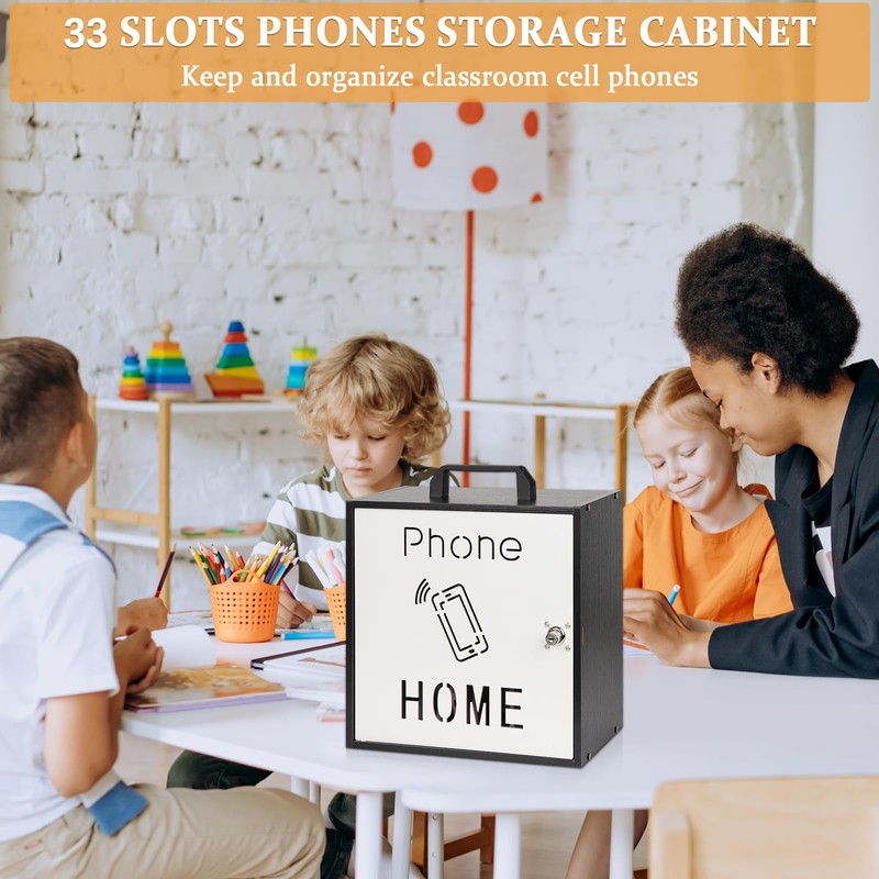 Lzttyee Cell Phone Holder Classroom 33 Slots Wooden Cell Phone