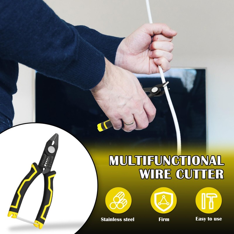 Wire Stripper Pliers 6 Inch 2 in 1 Multifunctional Cable