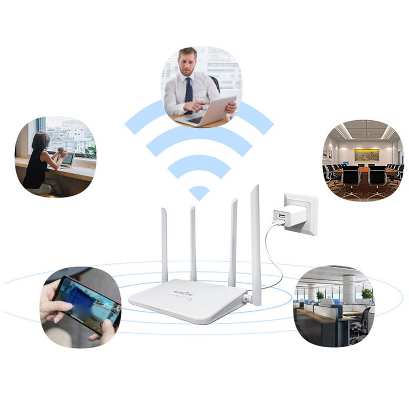 4G WiFi Router 300Mbps Standard SIM Card Slot 4 Antennas