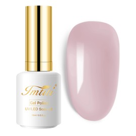 Imtiti Nude Gel Nail Polish, 1 Pcs Neutral Sheer Brown Color Jelly Gel Polish Jelly Burgundy Translucent Soak Off LED Nail Lamp Gel Polish Nail Art Gel Gift for Women 0.5 fl oz