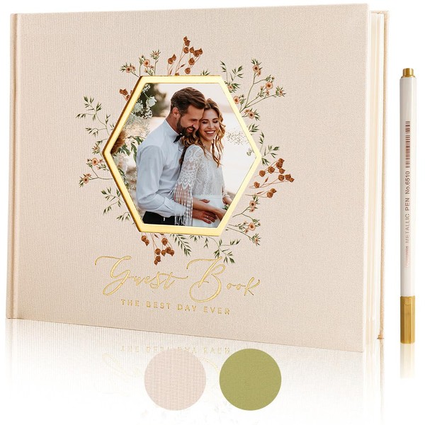 Polaroid Wedding Guest Book - Hardcover Linen for Guests to