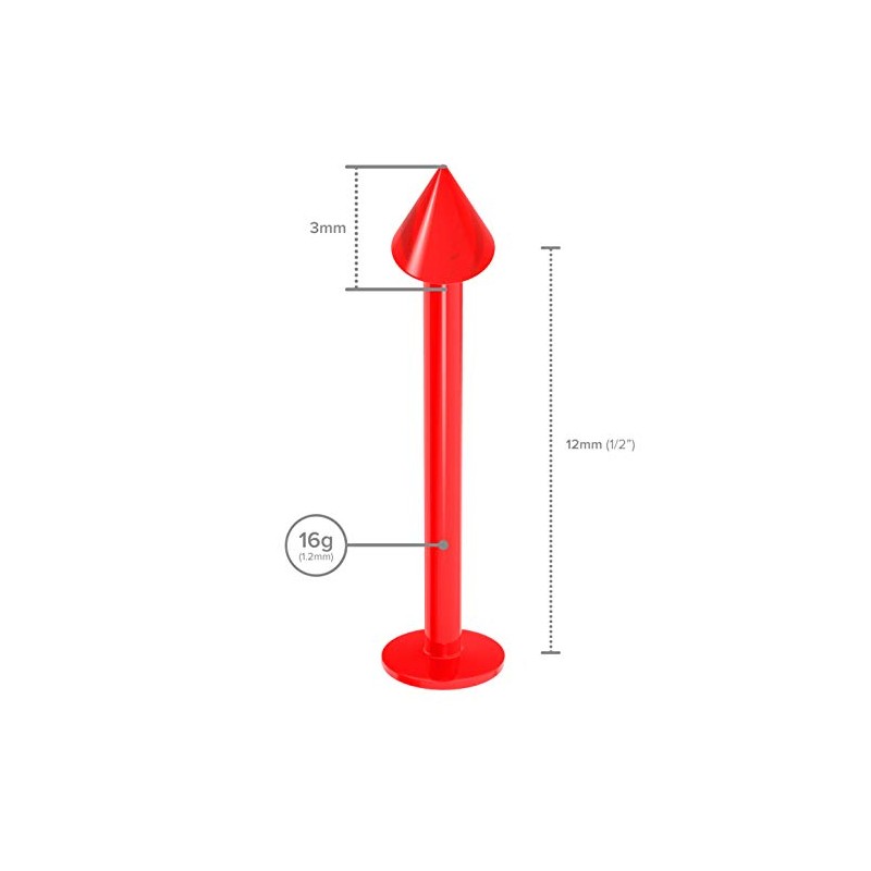 2pc 1.2mm 16g Labret Bar Studs Lip Ring Monroe Tragus