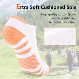 6 Pairs Ankle Athletic Running Socks Womens Low Cut Thick Cushioned Anti-blister Soft Socks for Women