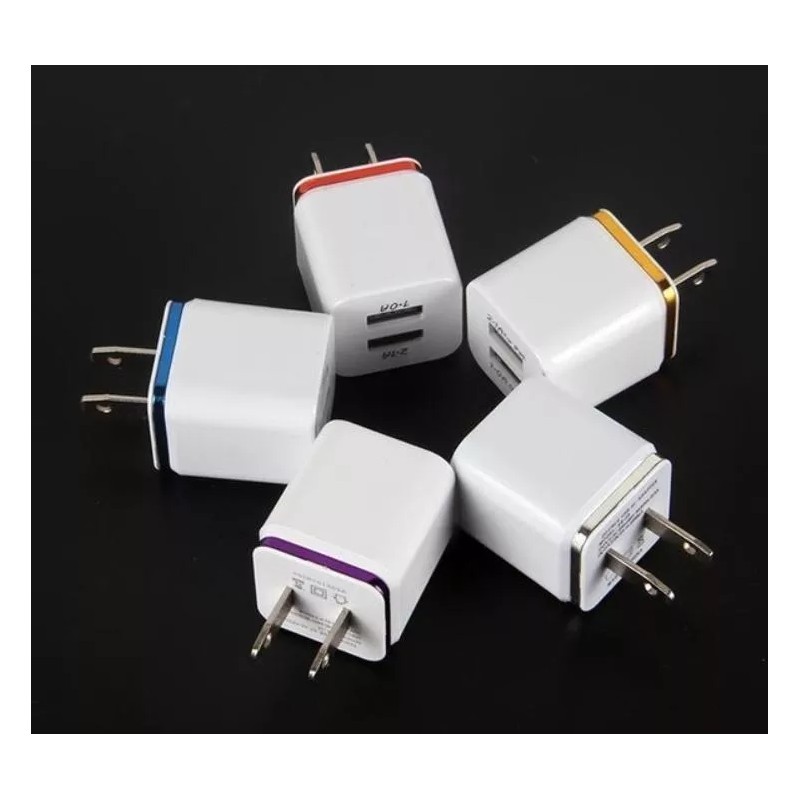 Maíz Adaptador Cubo Cargador 2.1a, 2 Puertos Usb Paq 5