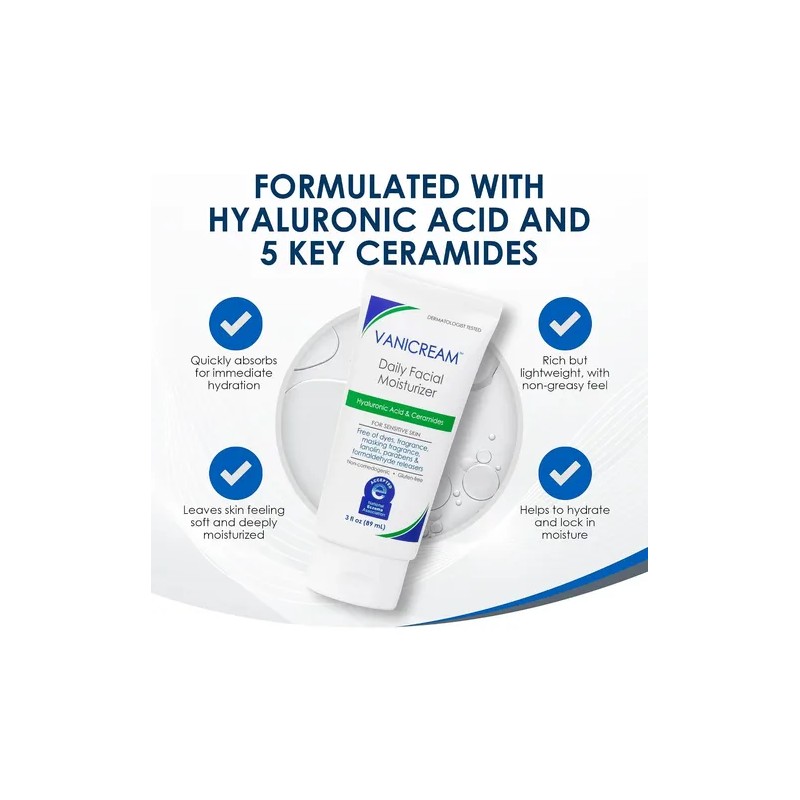 Vanicream Hidratante Facial Diario 89 Ml Con Ceramidas