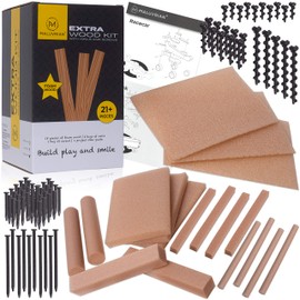 MALUVRIAN Arts and Craft Kit for Kids Extra Foam Wood Kit with 18 Pieces of Craft Foam Wood | Kids Tool Set | Building Toys Educational | Learning Toys | STEAM STEM Toys for Boys and Girls
